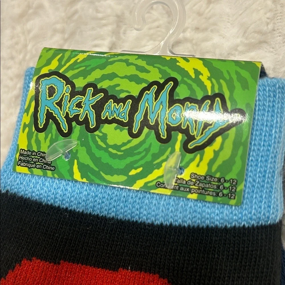 Rick and Morty Festive holiday Black and Blue Socks 2 pairs